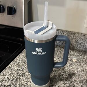 Stanley Blue Travel Mug with Straw
